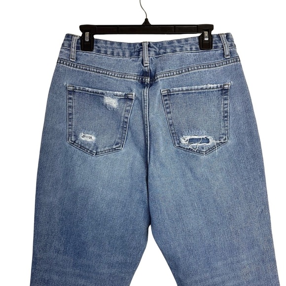 Vervet by Flying Monkey Crop Distressed Jeans Size 29 Blue Denim High Waist - Picture 5 of 10